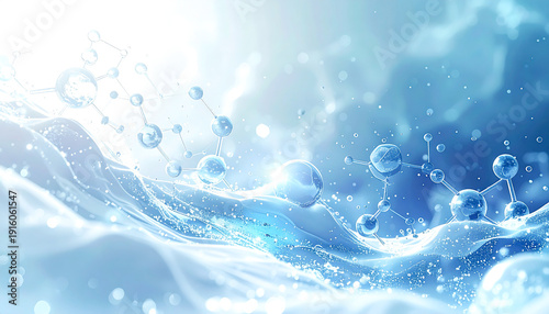 Modern biotechnology background with scientific elements and molecular structures.
