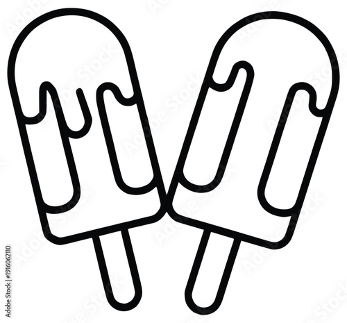 Cool Duo Delight: Two refreshing ice pops, perfect for a summer day.