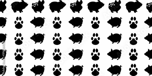 Optical illusion featuring silhouettes of pigs and rabbit heads
