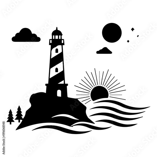 lighthouse on the sea