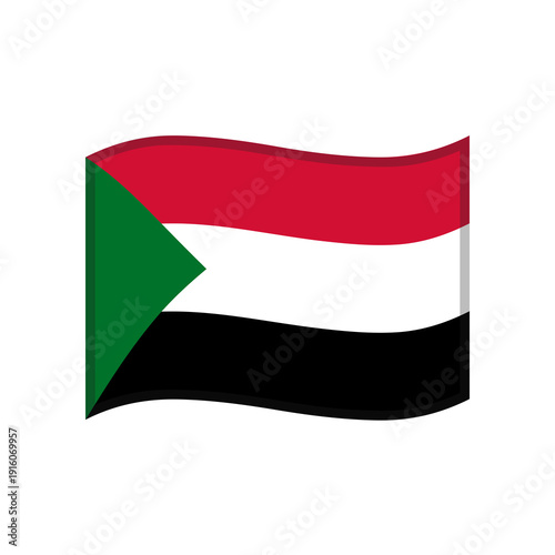 Free Download Waving Sudan National Flag Realistic Illustration - GFXLoad