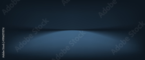 Blue 3D Podium on Dark Blue Background for Modern Luxury Product Display, Mockup, Showroom Showcase