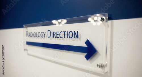 Hospital Signage Pointing Towards Radiology, Showing Clarity and Directional Information