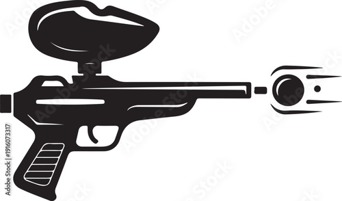 Paintball marker with flying ball