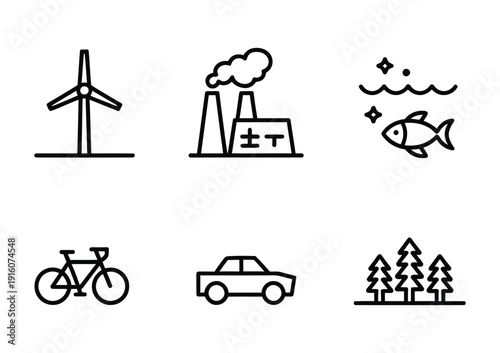 Collection of vector icons representing social media, marketing, and retail concepts