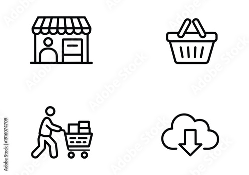 Vector illustration of travel and vacation icons including tickets and cityscapes