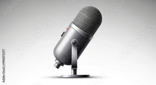 Professional studio microphone on stand sleek design ideal for recording and broadcasting