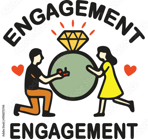 Engagement Proposal with Diamond Ring