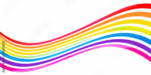 Abstract colorful wave design with vibrant rainbow spectrum ribbons