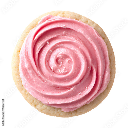 Professional Image of Sugar Cookie with Pink Frosting for Designers and Bakers