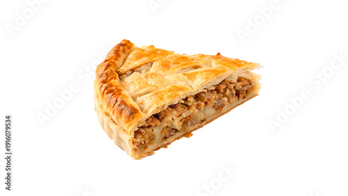 Obraz na plátně Slice of burek meat pie isolated on transparent background