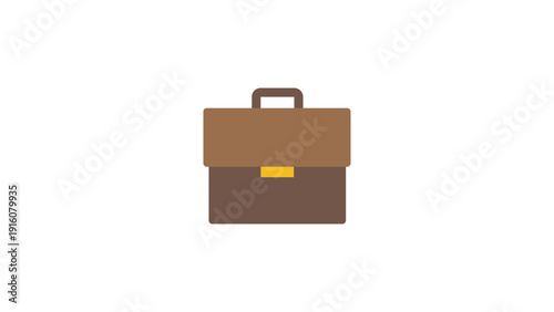 Briefcase vector flat icon. Isolated leather business case, suitcase emoji illustration. 