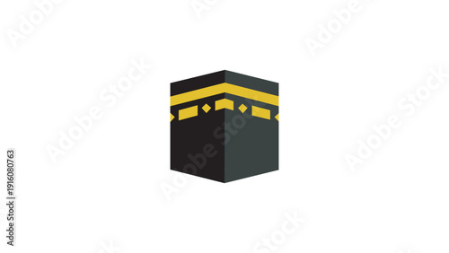 Kaaba vector flat icon. Isolated Kaaba Mecca emoji illustration. An Islamic religious prayer place. 