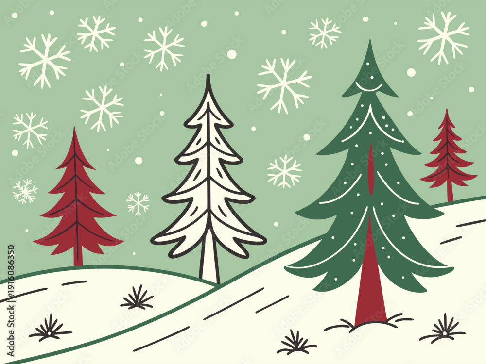 Fototapeta premium christmas trees background