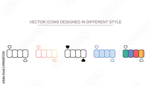 Gradient Tool icon set in different style with white background illustration