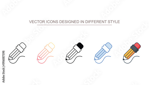 Pencil Tool vector icon stock isolated on white sheet