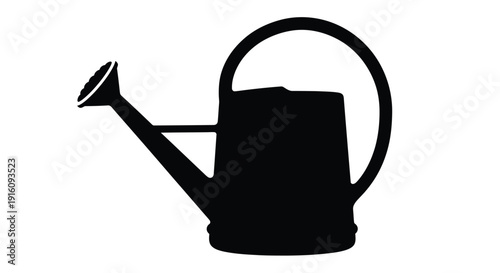 Black silhouette of a classic watering can simple design silhouette