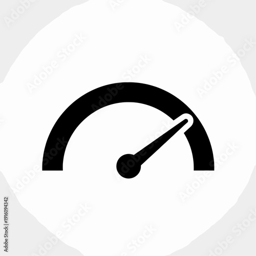 A black icon representing a speedometer or gauge with a needle pointing towards a higher value.