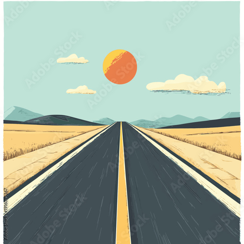 Creative road drawing concept with pencil illustrating journey planning design innovation and creative thinking in transportation , vector style simple color