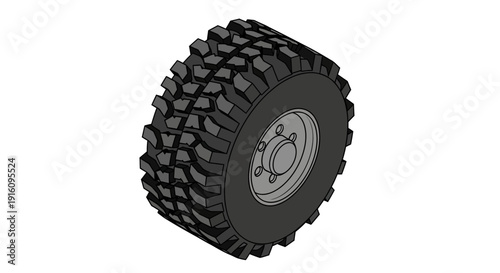 Isometric Heavy Duty Off-Road Tire with Deep Aggressive Mud Terrain Tread