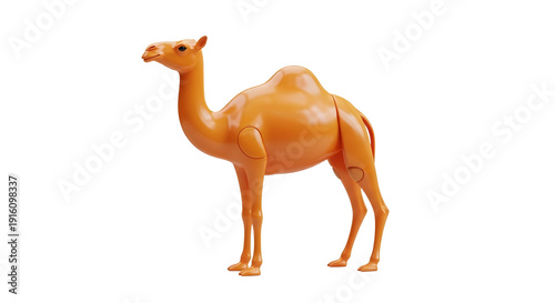 Orange Toy Camel on Black Background