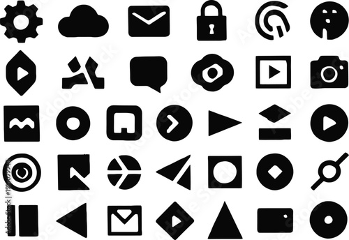 Stylized Vector Number Three Icon