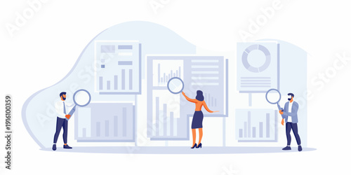 Team analyzing data visualizations on a collaborative wall display