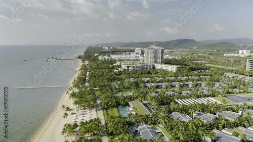 Long Beach (Bai Truong), Phu Quoc Island, An Giang (Kien Giang), Vietnam – 4K Aerial Drone Footage of Tropical Beaches, Turquoise Water, Sandy Shoreline, Resorts, Coral Reefs, Coastal Forest