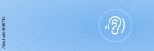 Ohr Symbol für Hören Header Vektor svg unter 60 kB mit Copy Space