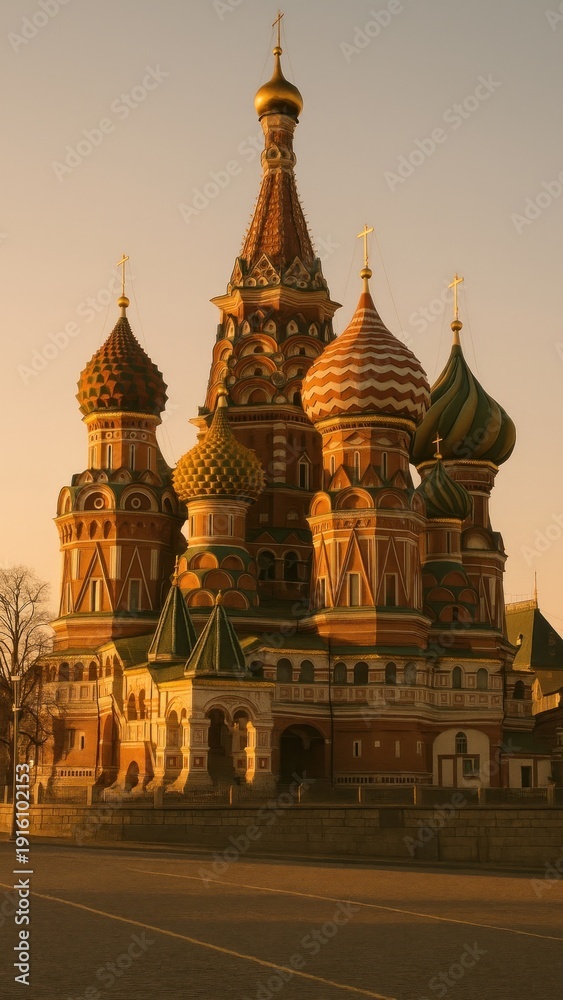 Fototapeta premium Iconic cathedral with colorful domes mobile wallpaper