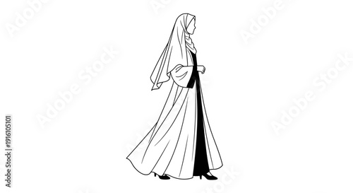 Woman Wearing Long Dress.