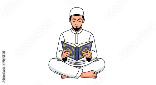 Man Reading Holy Book.