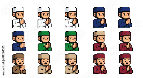 Muslim Men in Prayer.