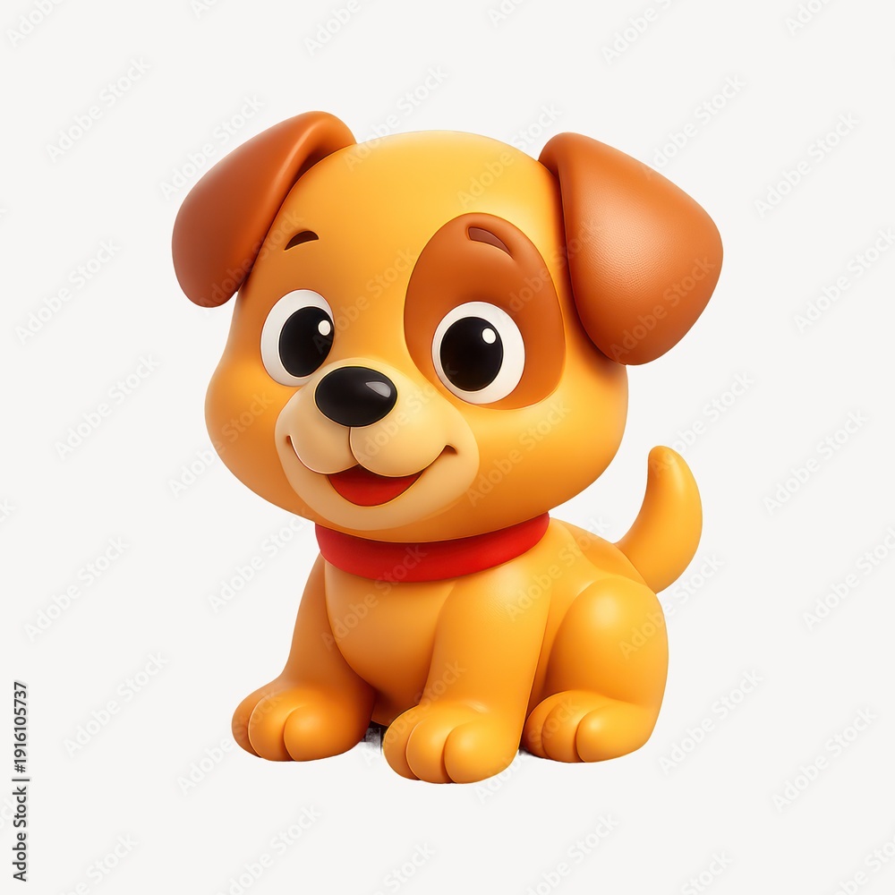 Obraz premium Cute cartoon puppy illustration.