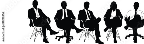 Collection of School Children and Students Silhouettes, Featuring Various Young Boys and Girls Standing in a Row for Education Design,