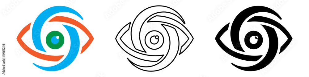 Obraz premium Eye clinic vision care optical health logo icon vector illustration