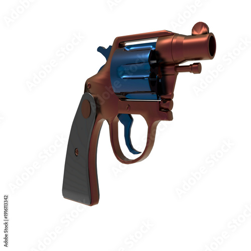 Photography Revolver Handgun with Copper and Steel Finish