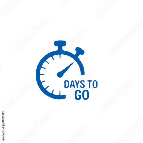 Free Download Countdown timer icon with days to go text in blue - GFXLoad
