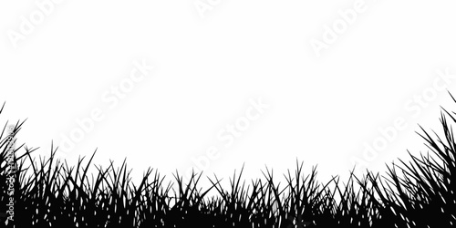 Simple black and white image of grassy ground with a white background