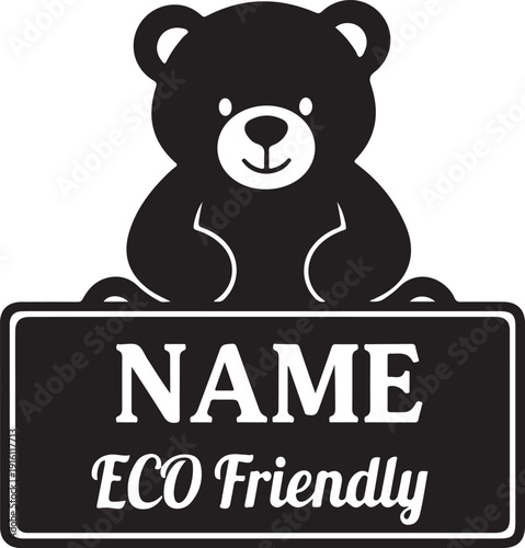 Cute teddy bear name plaque design perfect for nursery decor, baby room signs, kids bedroom wall art, and personalized gifts