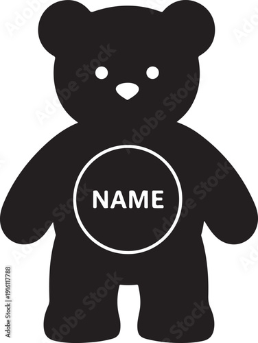 Cute teddy bear name plaque design perfect for nursery decor, baby room signs, kids bedroom wall art, and personalized gifts