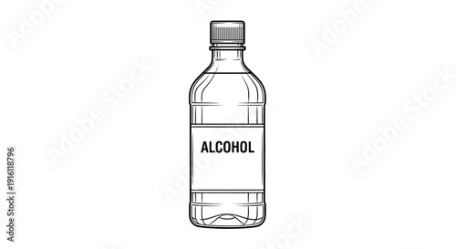 Clear Alcohol Bottle with Label