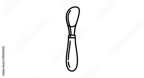 Butter Knife Icon, Simple Line Drawing of a Spreader Utensil