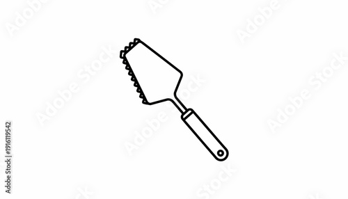 Cake Server Spatula Icon - Simple Line Art Illustration