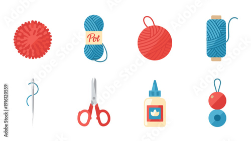 Crafting essentials: yarn, scissors, and tools for creative projects