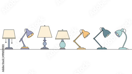 Minimalist table lamps collection: modern line art designs