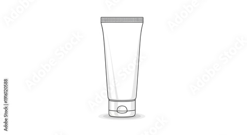 Blank Cosmetic Tube Packaging Mockup, White Cream Container, Skincare Product Design Template