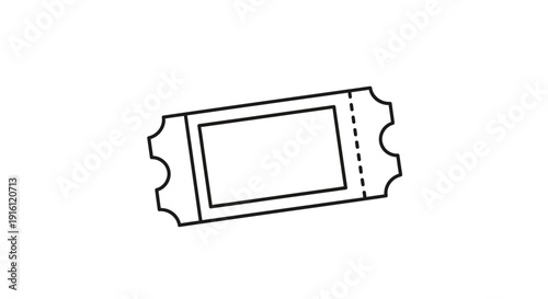 Blank Ticket Stub Icon - Simple Vector Illustration