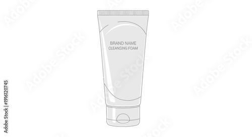 Blank White Cosmetic Tube Packaging Mockup, Skincare Product Container, Clean Design