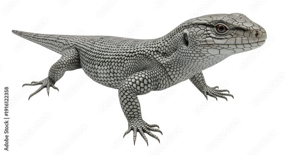 Fototapeta premium Detailed Render of a Blue-Tongued Skink on Black